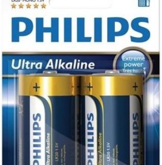 Philips Ultra Alkaline Battery LR20E2B 2 x Type D