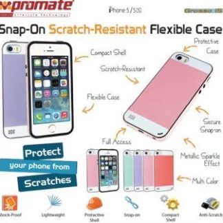 Promate Grosso-i5 iPhone 5 Striped Flexi-Grip Snap Case