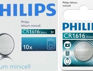 Philips Minicells Battery CR1616 Lithium Sold as Box of 10