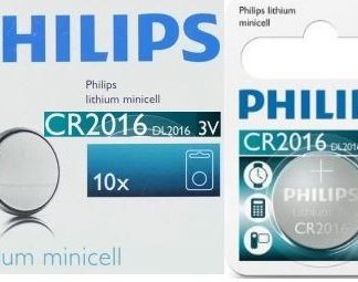 Philips Minicells Battery CR2016 Lithium Sold as Box of 10