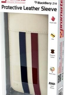 Promate White Zino BlackBerry Z10 Protective Leather Sleeve