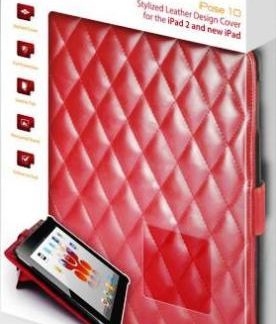 Promate Red iPose.10-Stylized Leather Design Cover